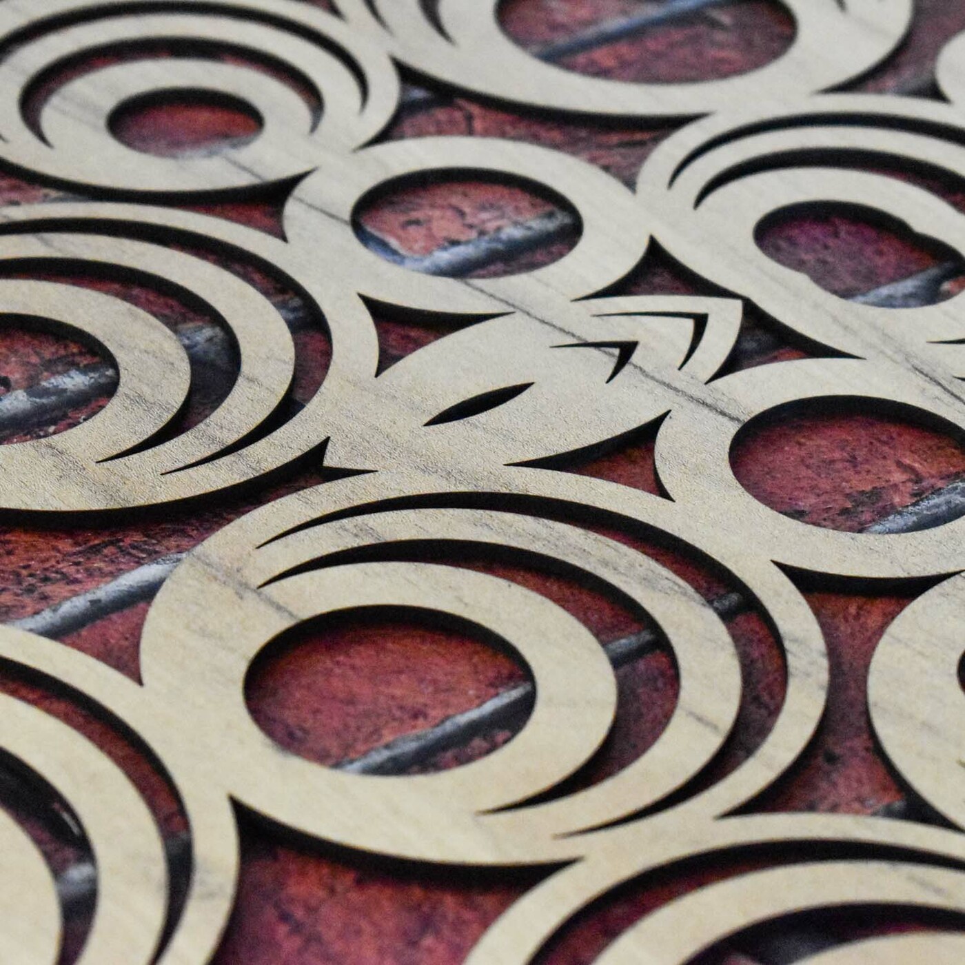 Large Abstract Picture - Circles | Gold Craft Oak