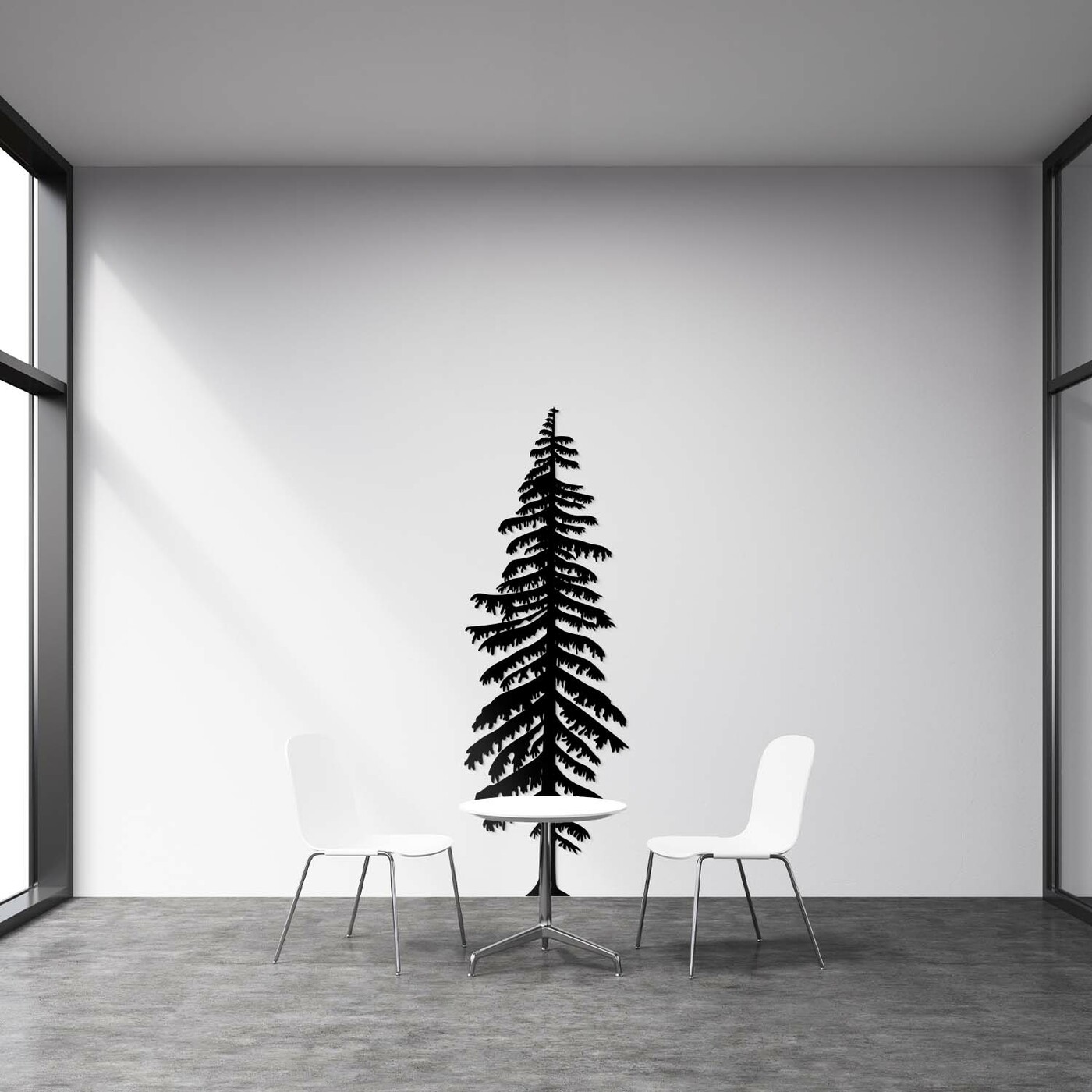 Large Tree on the Wall - Spruce | Black
