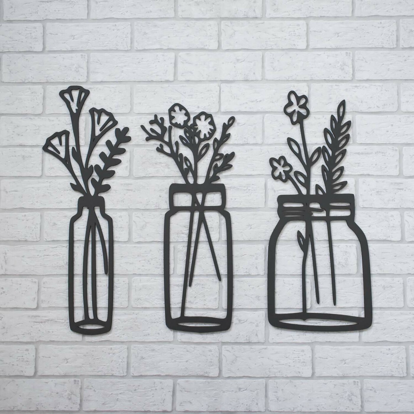 3D Wall Sticker Flowers | Anthracite Gray