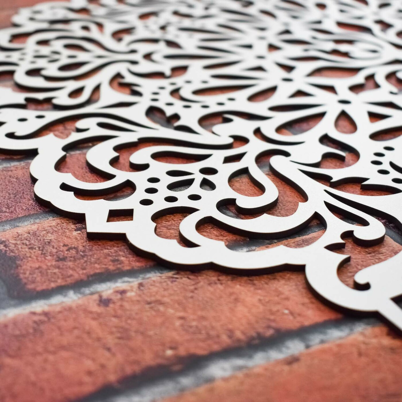 Wooden Mandala Wall Art - Passion | White