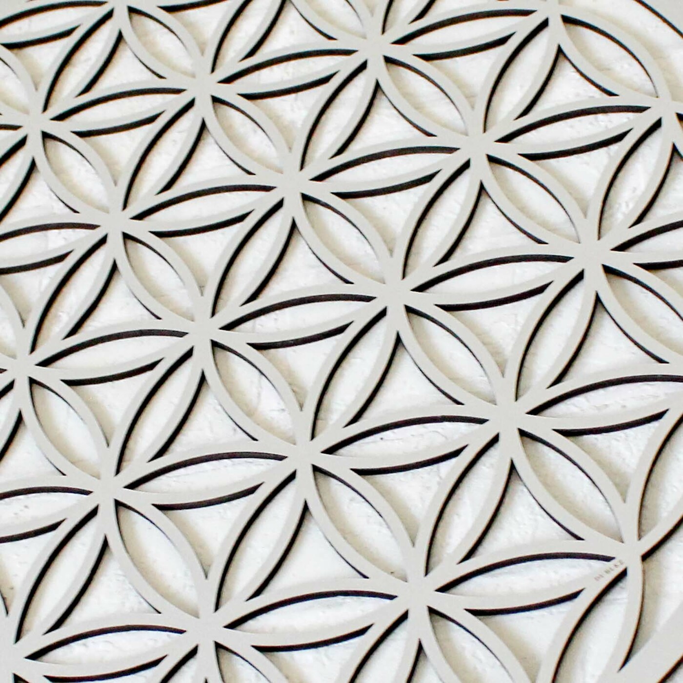 Wooden Sticker on the Wall - Flower of Life | Silver