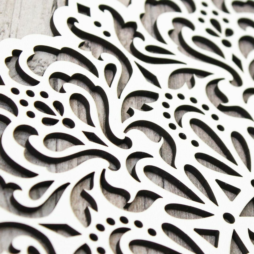 Wooden Mandala Wall Art - Passion | White