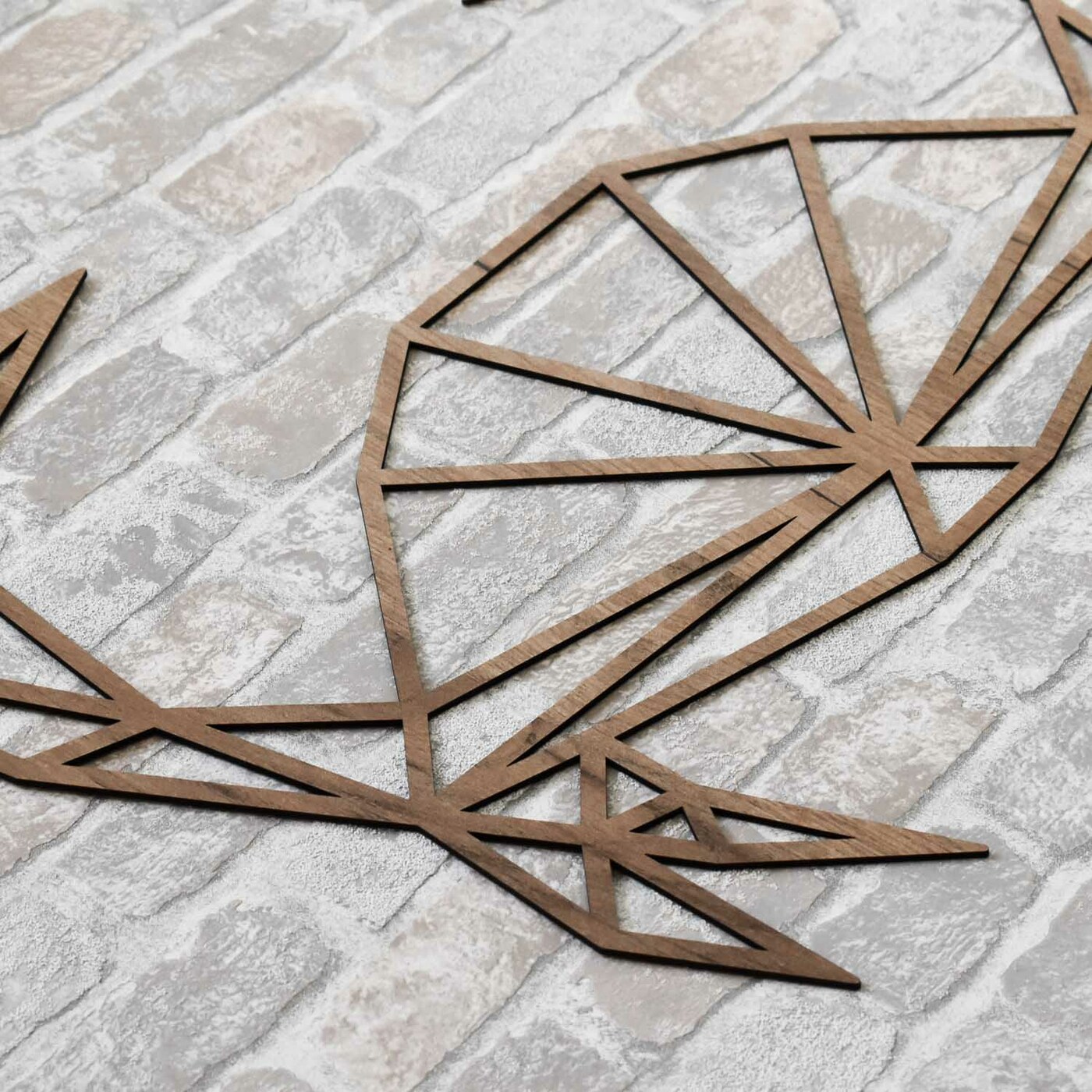 Polygonal Wall Art - Zodiac Sign Cancer | Tobacco Oak