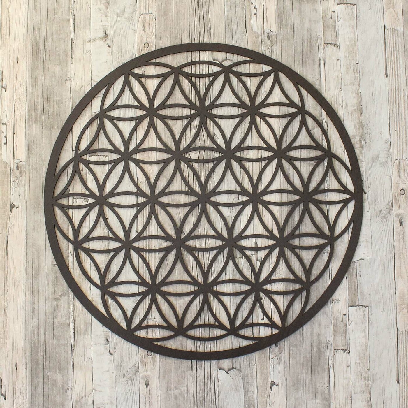 Wooden Sticker on the Wall - Flower of Life | Wenge