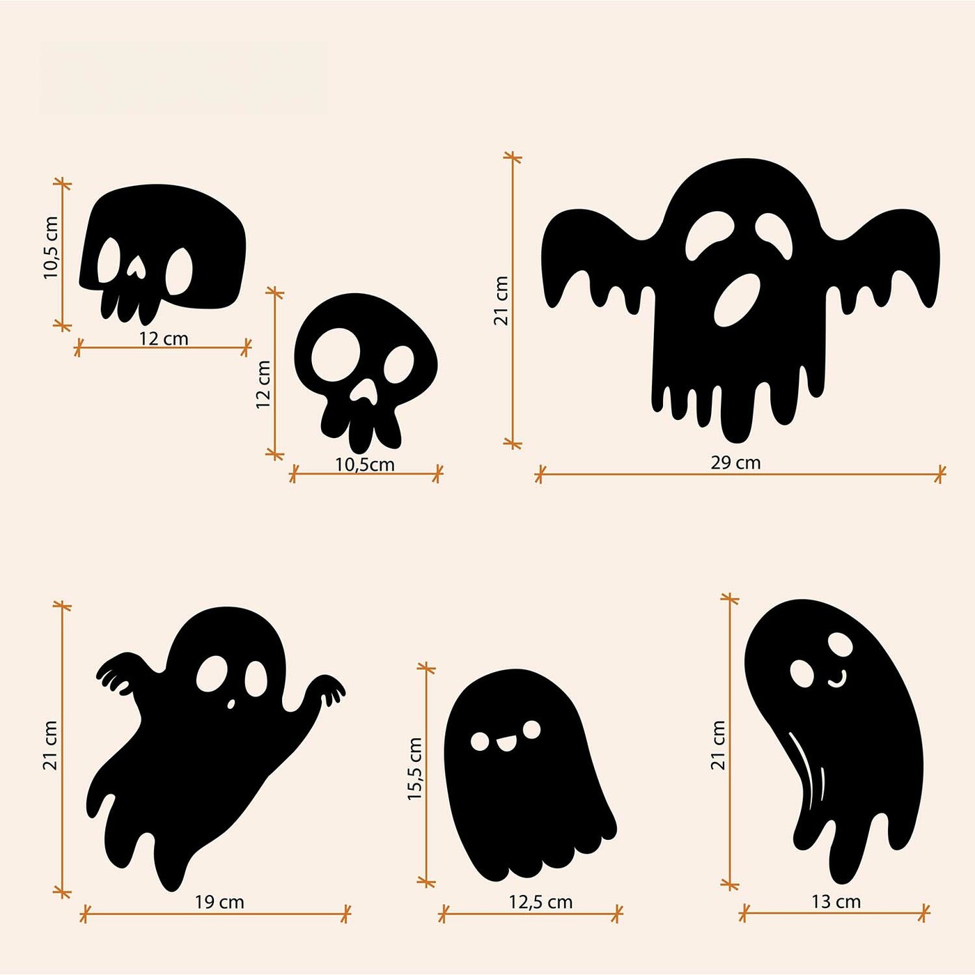 Halloweeni fali dekoráció - Szellemek