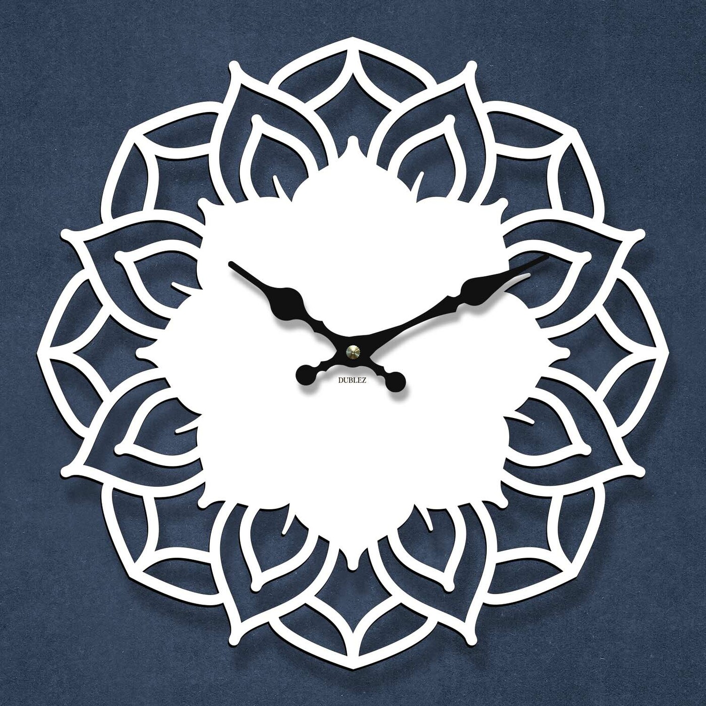 Wooden Clock Mandala - Aura | White