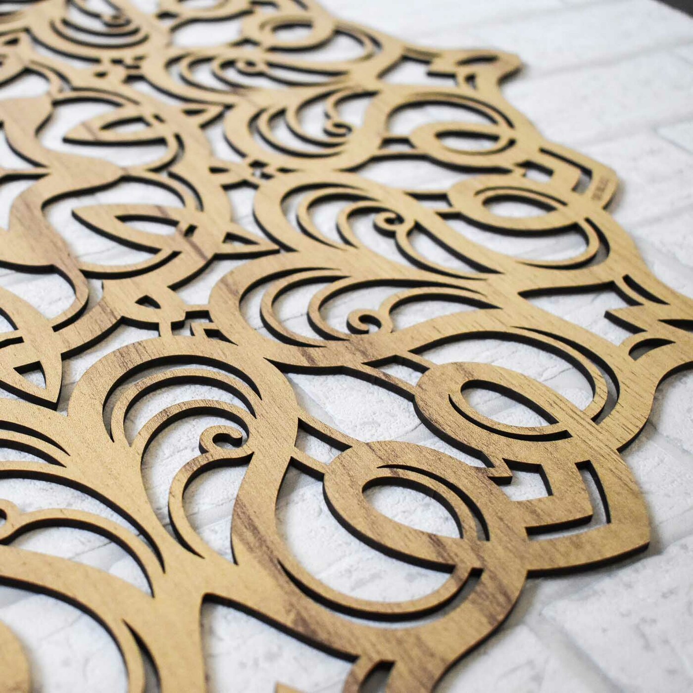 Geometric Mandala on the Wall | Gold Craft Oak