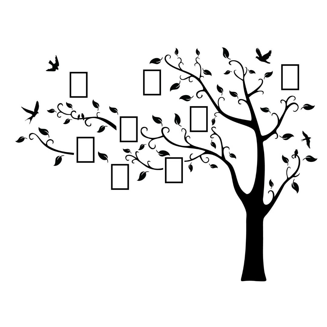 Wooden Family Tree with Photo Frames on the Wall | Right