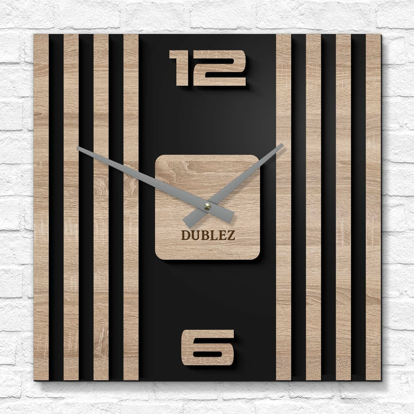 Luxury Wooden Clock - Slats | Oak Sonoma