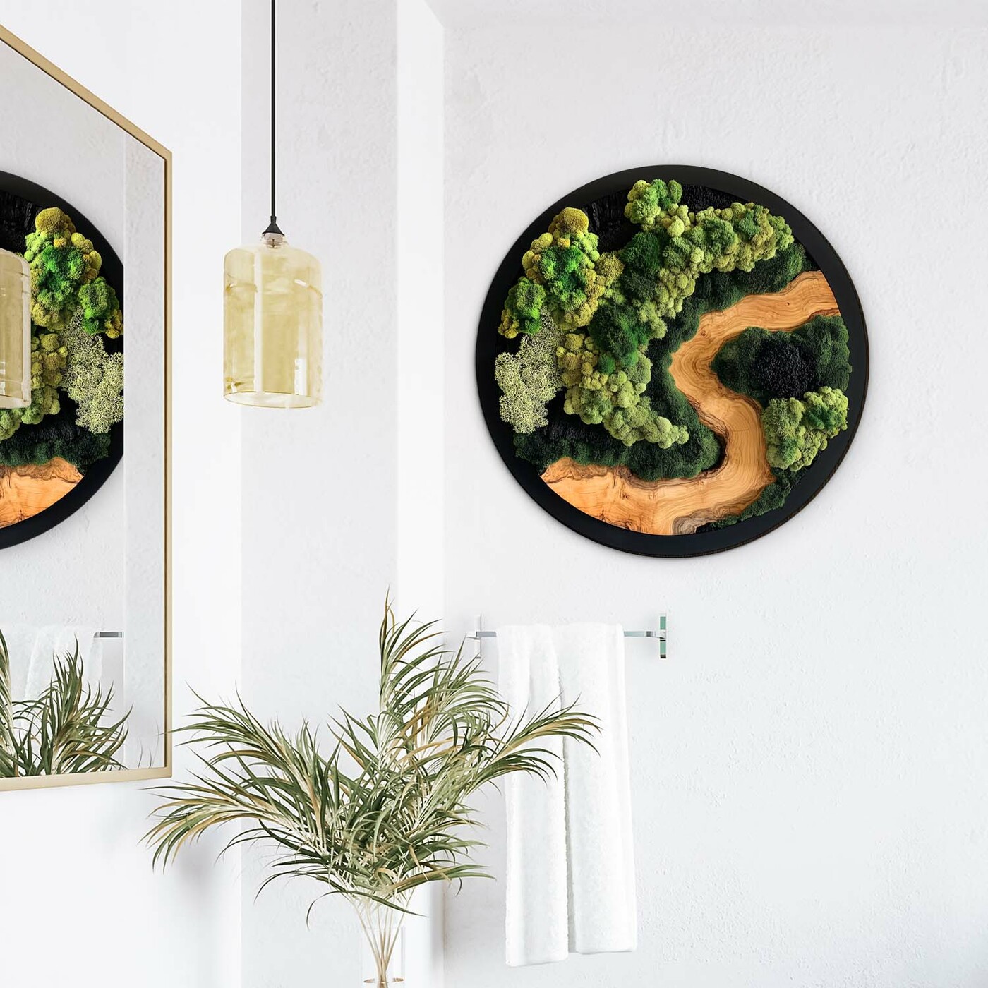 Round Moss Wall Art - Rin no Mori