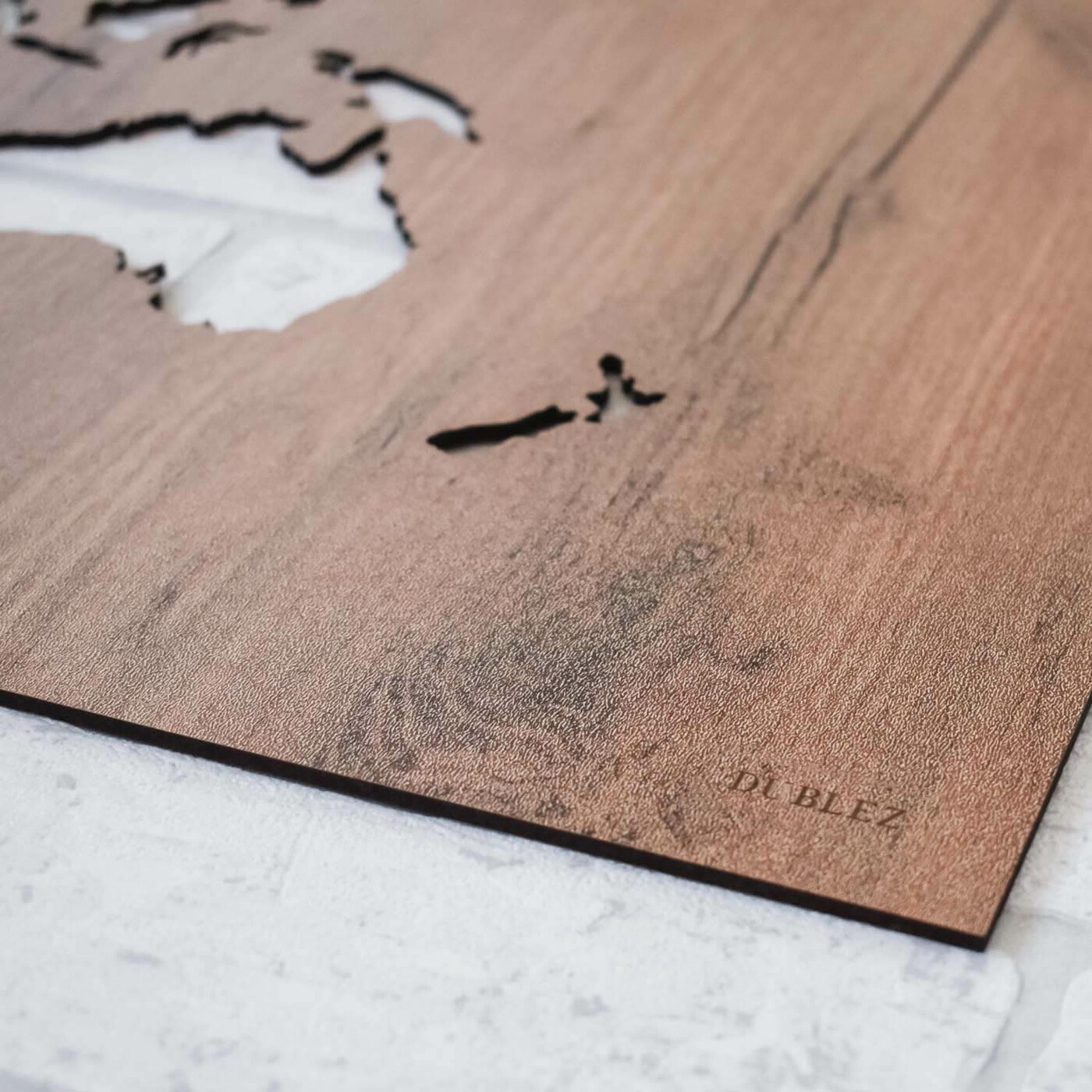 Wooden World Map on the Wall - Picture | Tobacco Oak