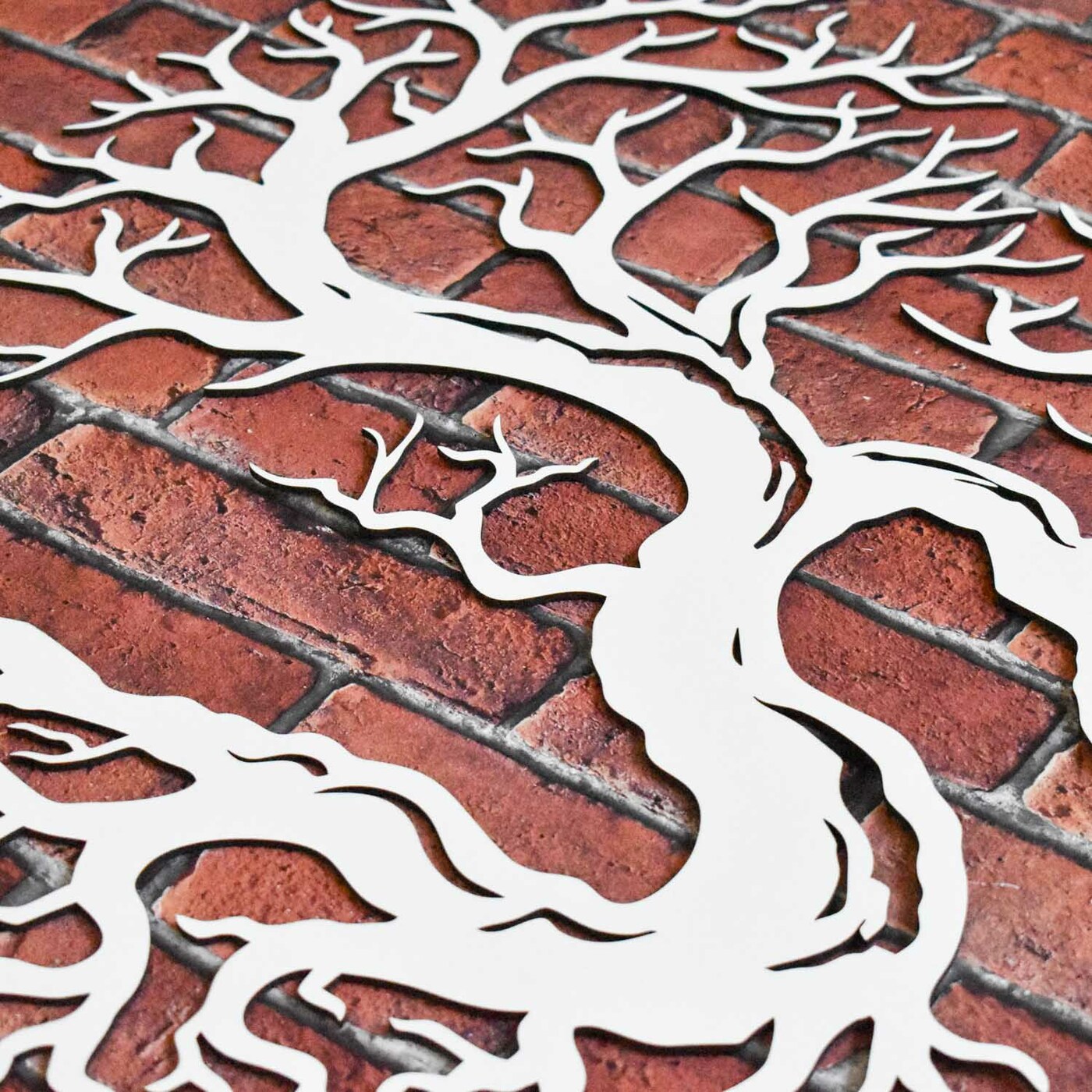 Wooden Picture of a Tree - Heart of Life | White