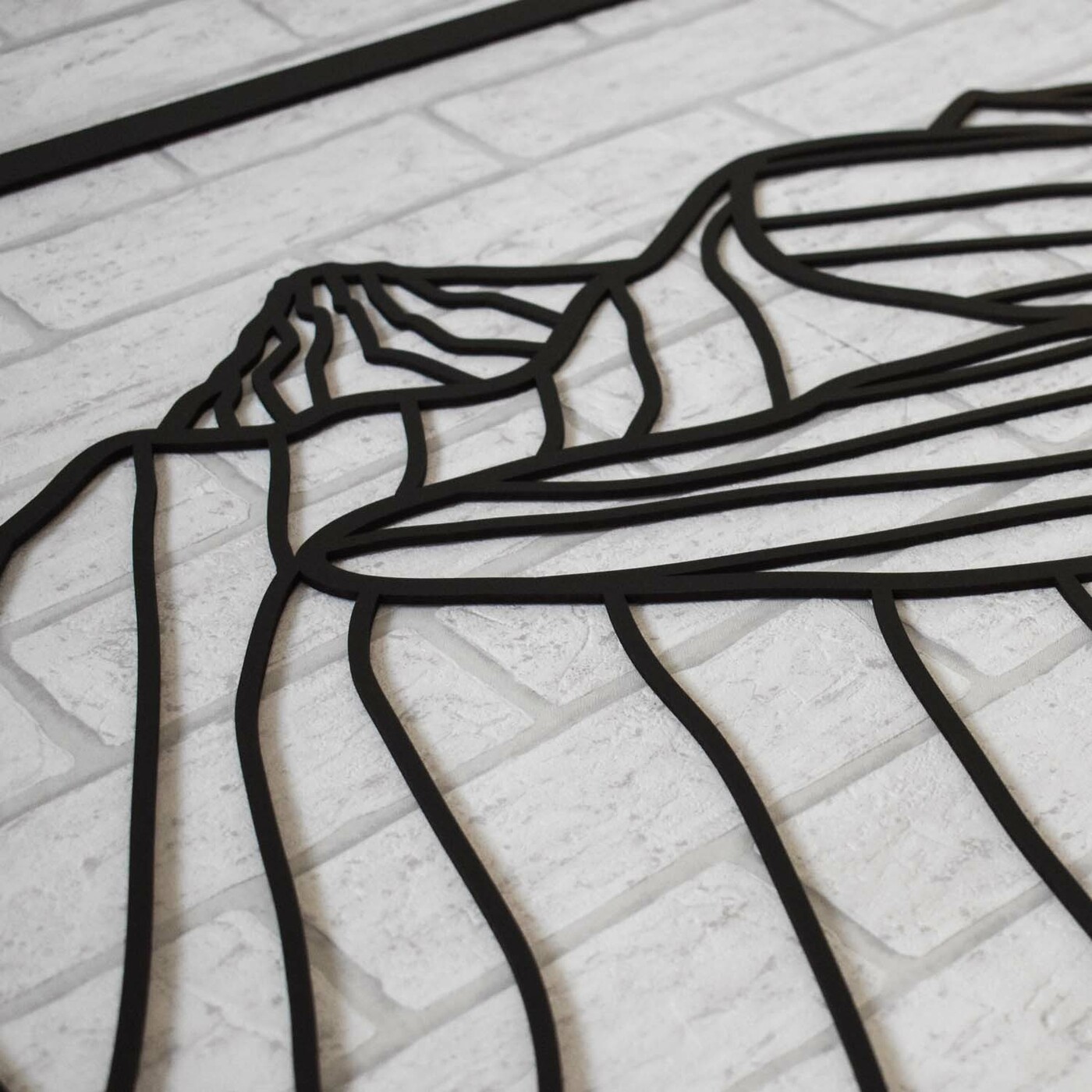 Wooden Wall Art - Mountain Range | Black