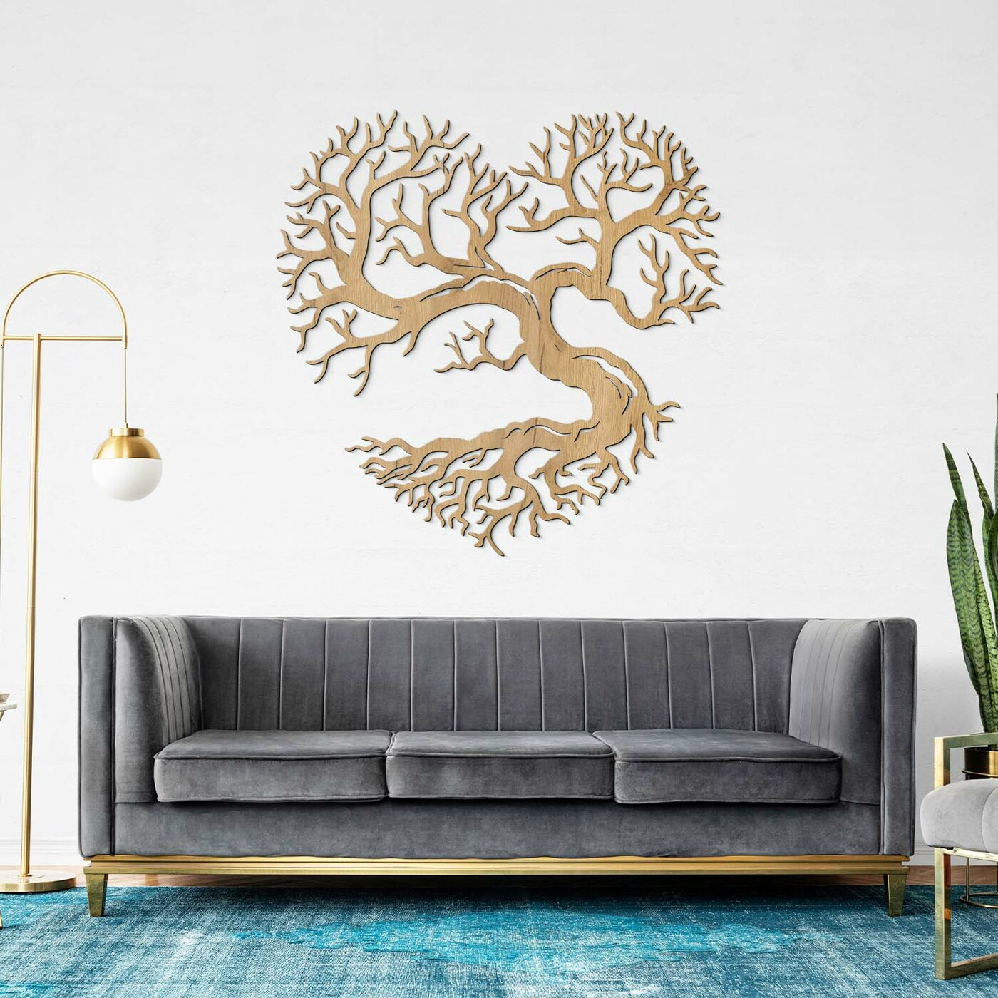 Wooden Picture of a Tree - Heart of Life | Gold Craft Oak
