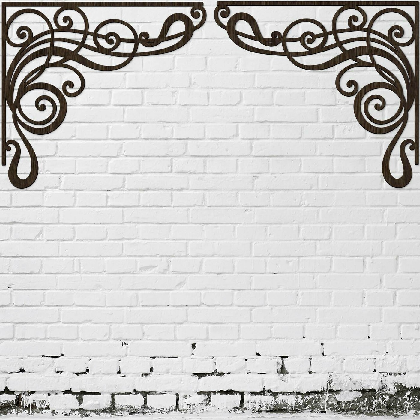 Wooden Corner Wall Ornament (2 pcs) | Wenge