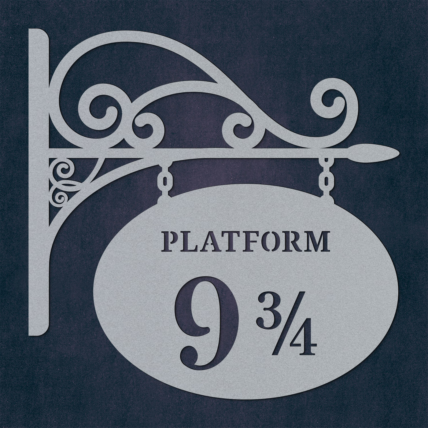 Wooden Door Decoration - Platform 9 and 3/4 | Silver