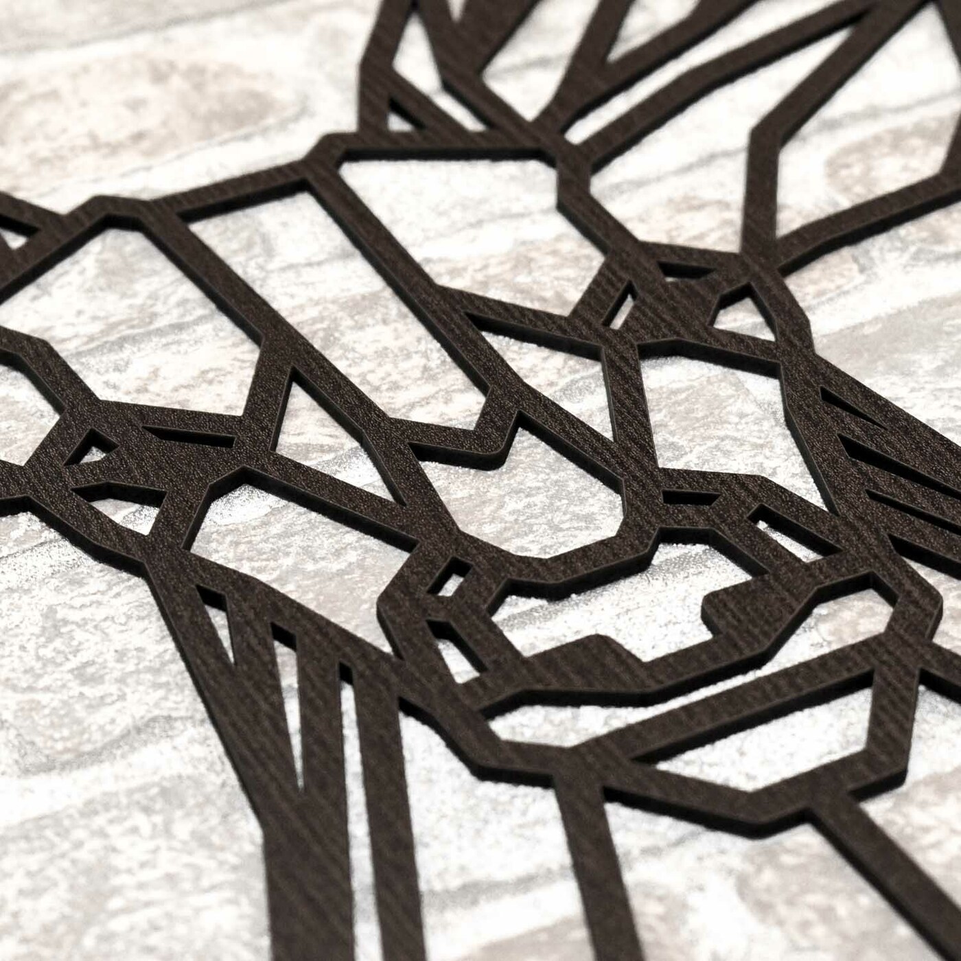 Large Wooden Wall Art - Polygonal Deer | Wenge