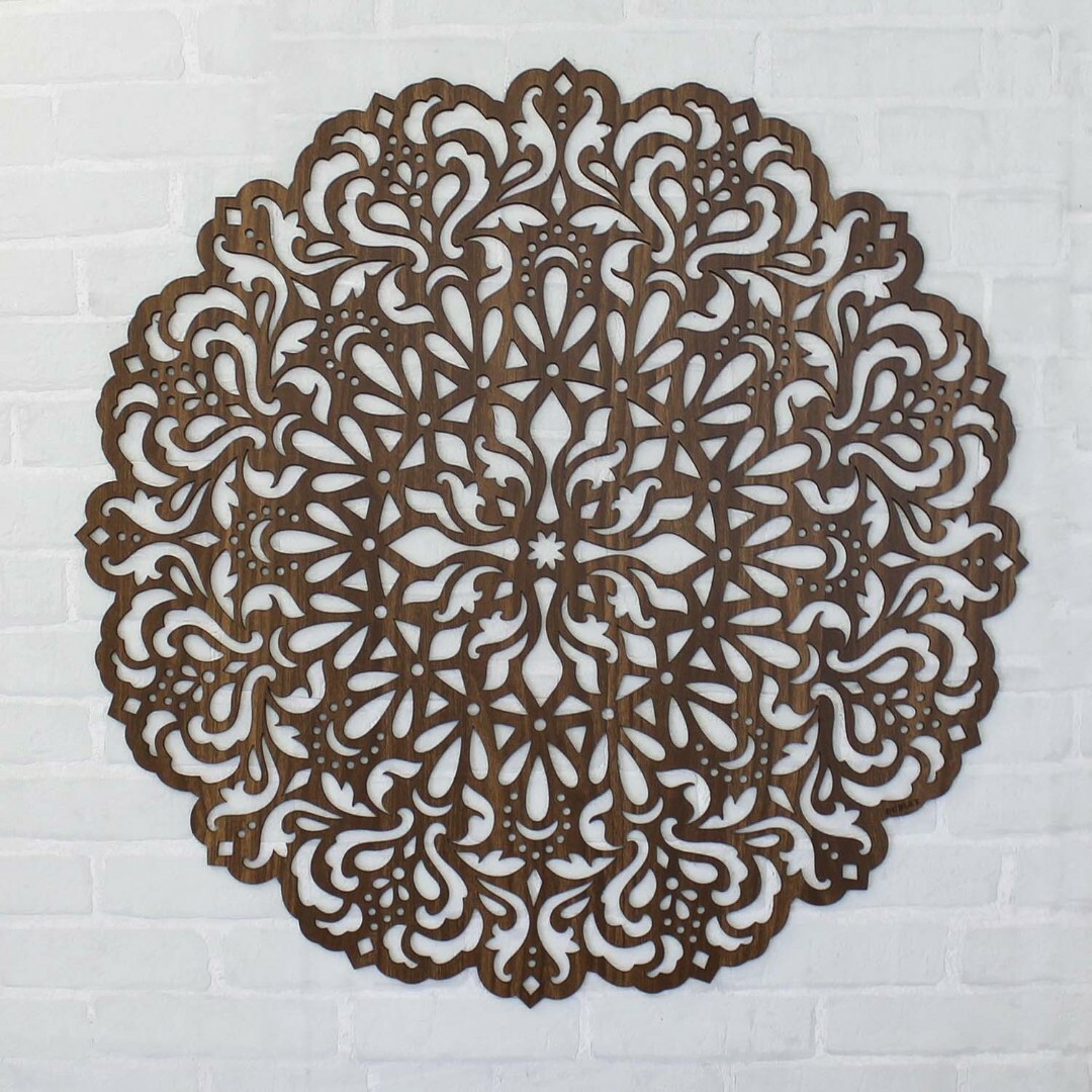 Wooden Mandala Wall Art - Passion | Walnut