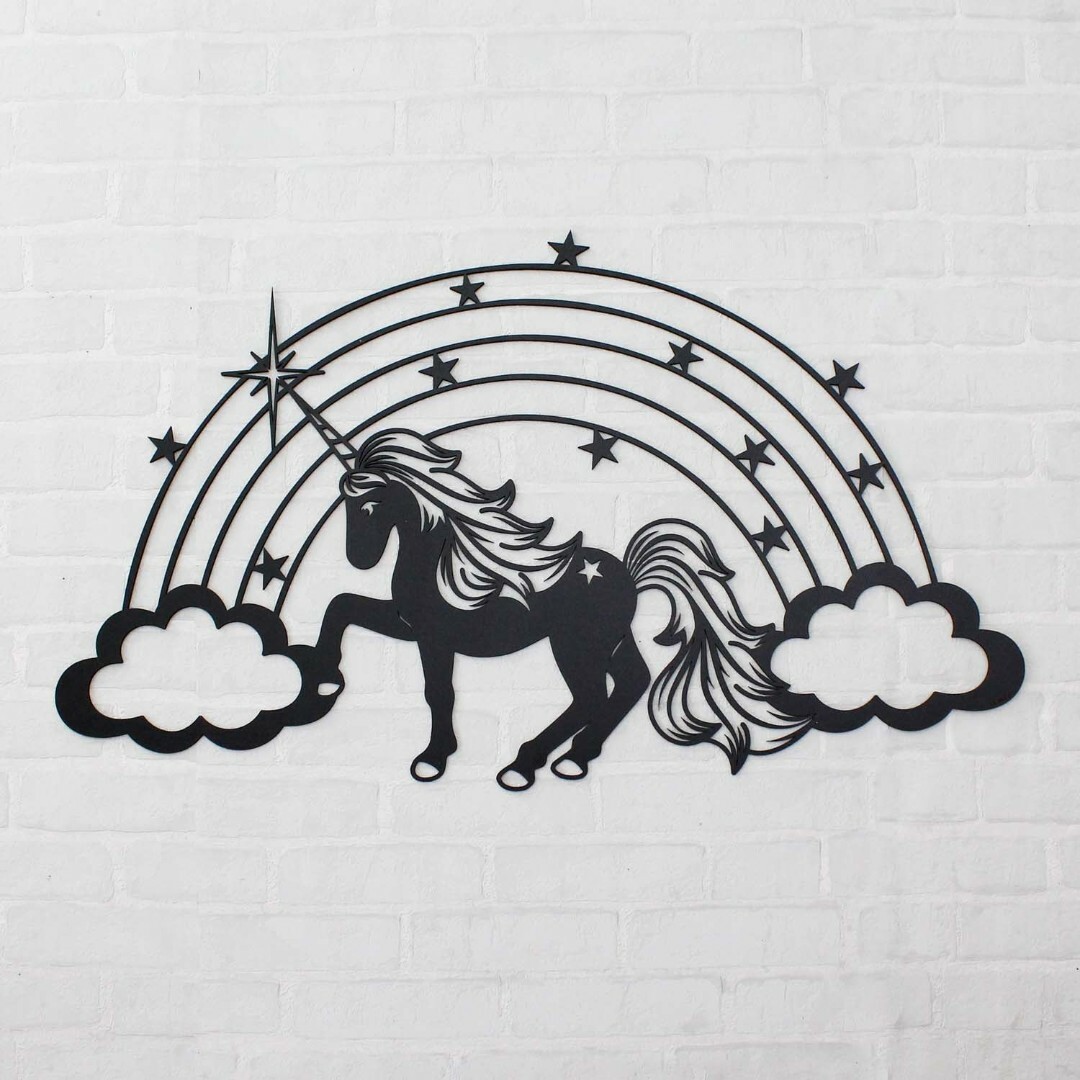 Wall Sticker with a children's motif - Unicorn | Black