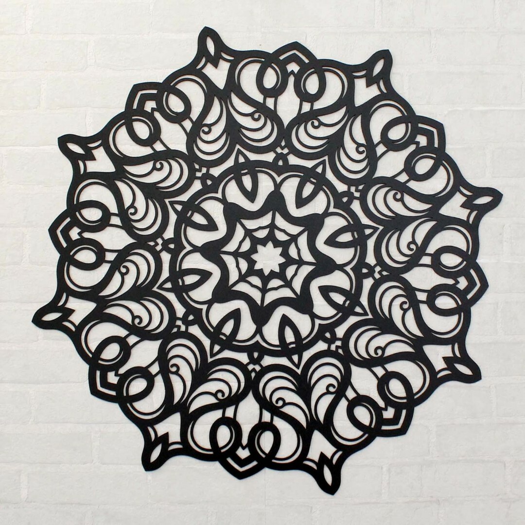 Geometric Mandala on the Wall | Black