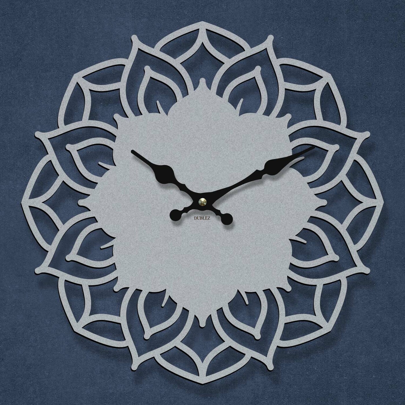 Wooden Clock Mandala - Aura | Silver