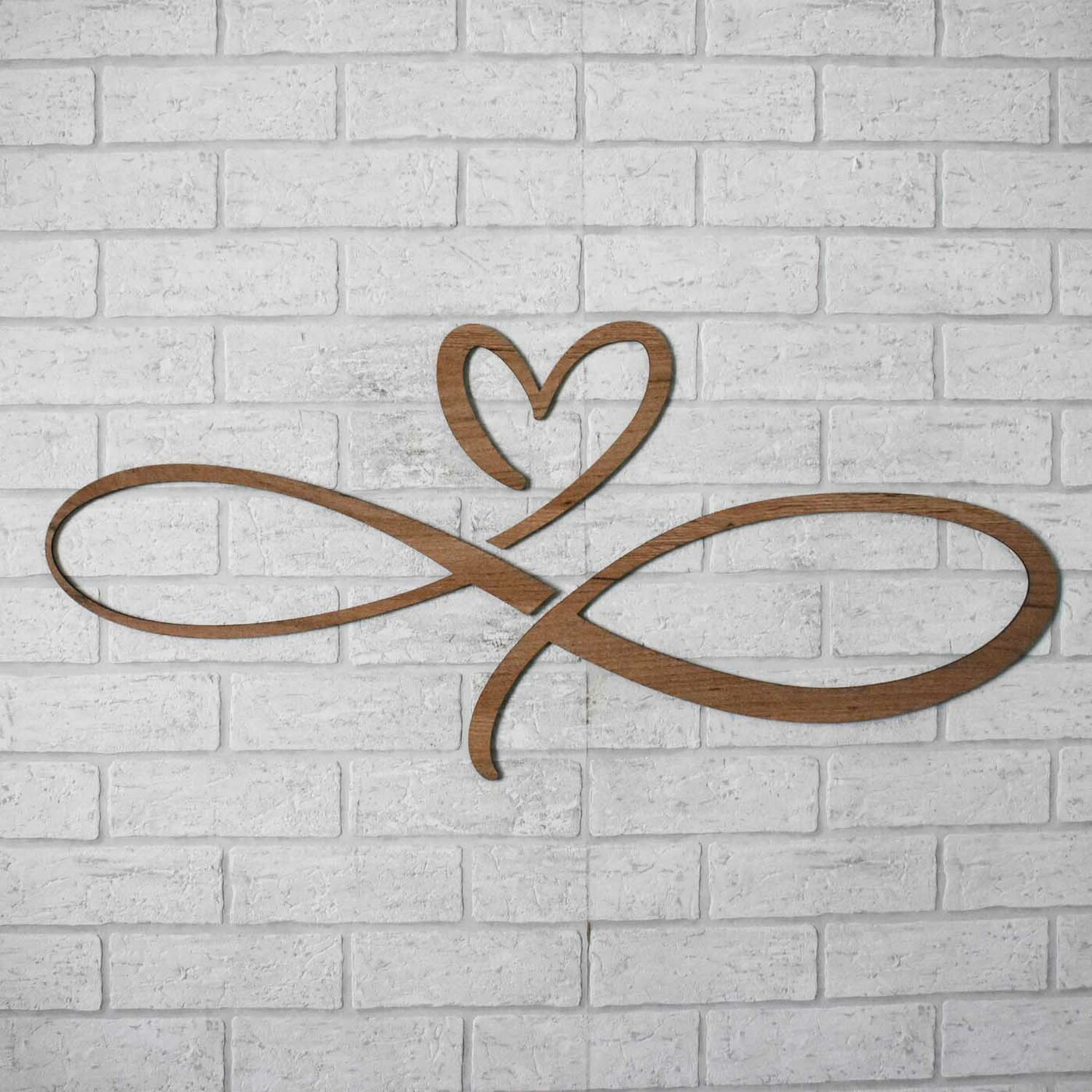 Large Wall Art Above the Bed - Infinite Love | Tobacco Oak