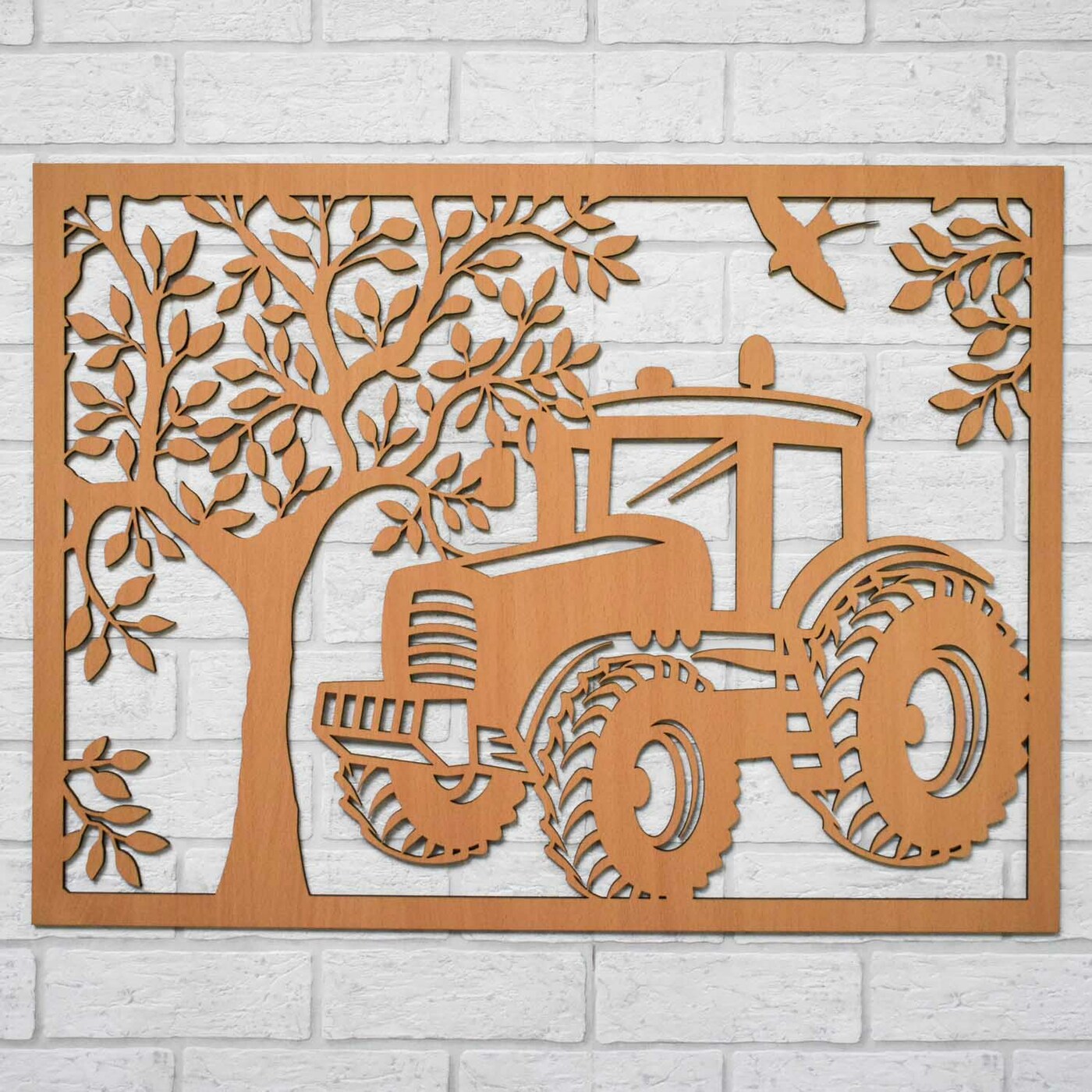 Wooden Wall Art - Tractor | Beech