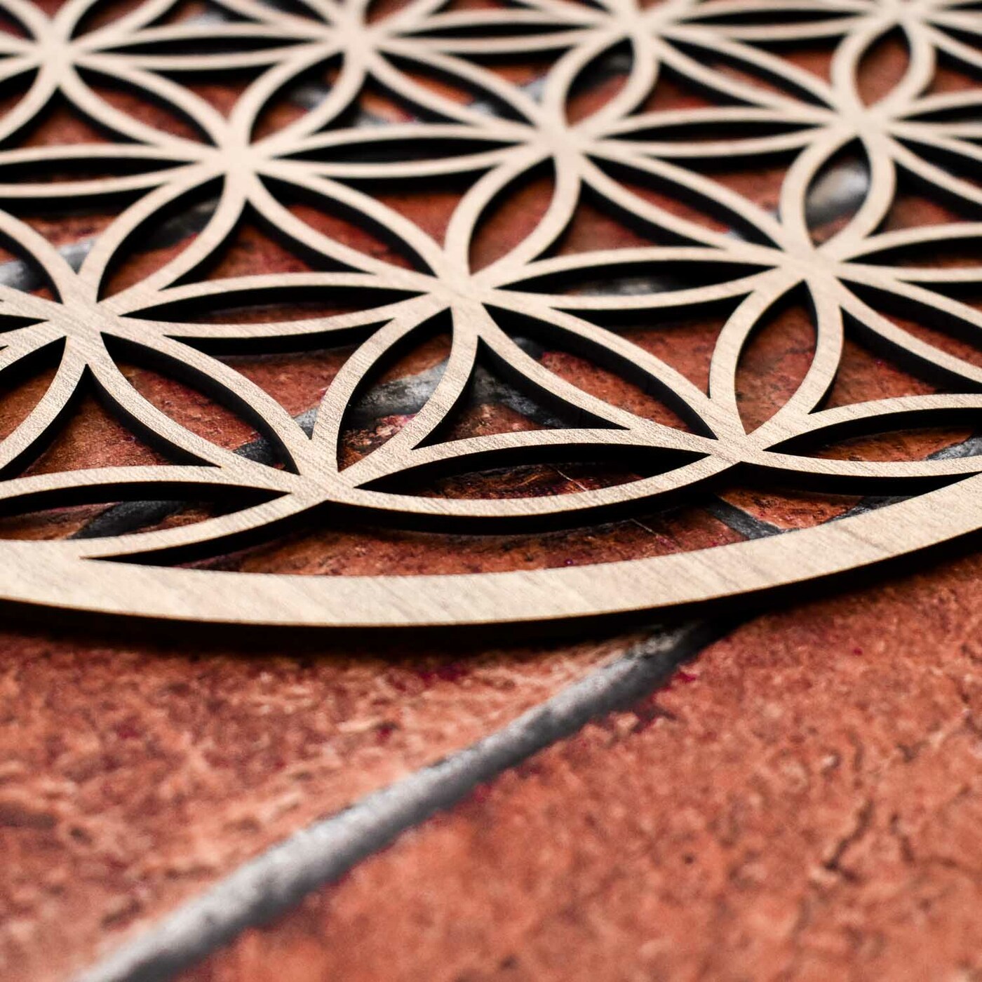 Wooden Sticker on the Wall - Flower of Life | Oak Sonoma