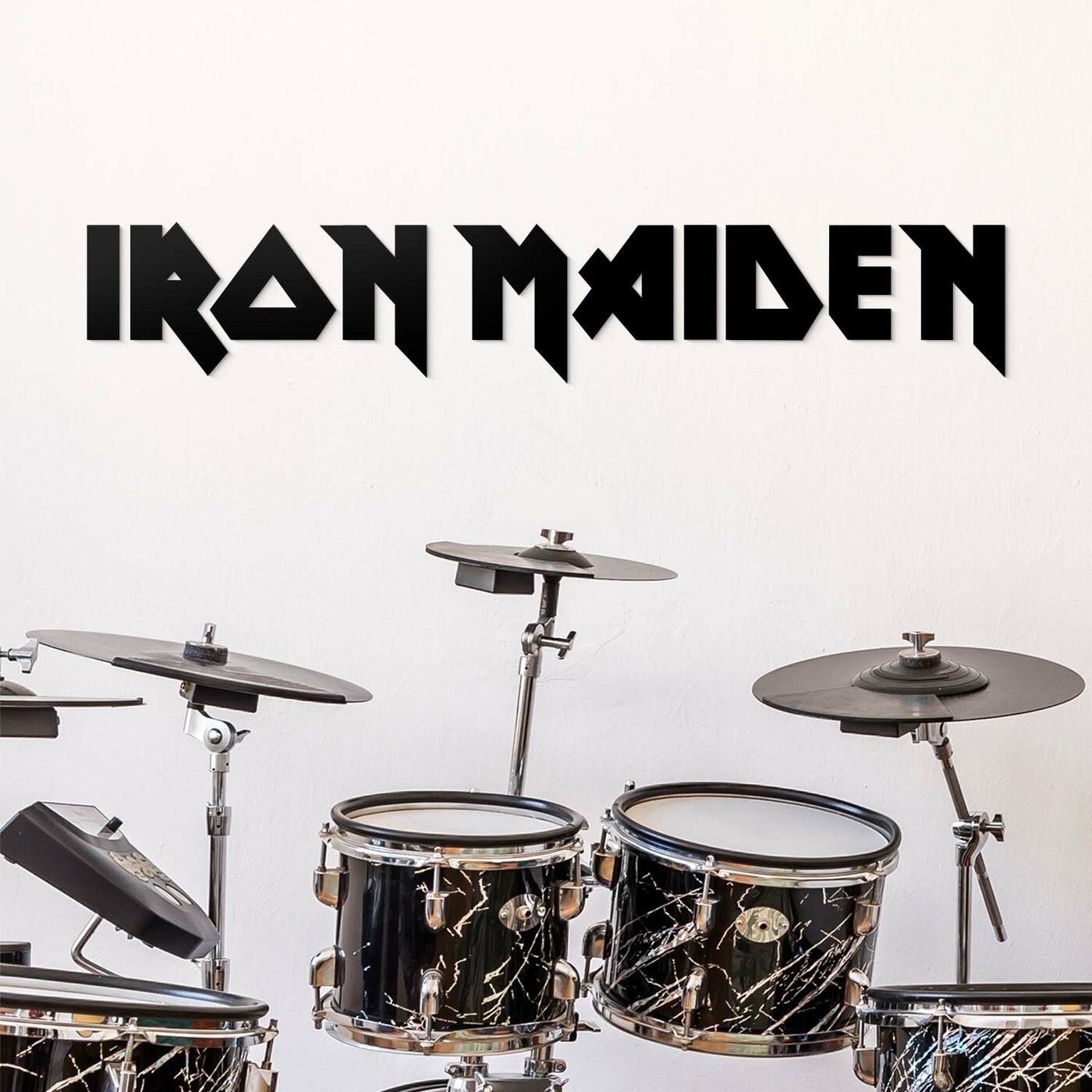 Wooden Logo - Iron Maiden | Black