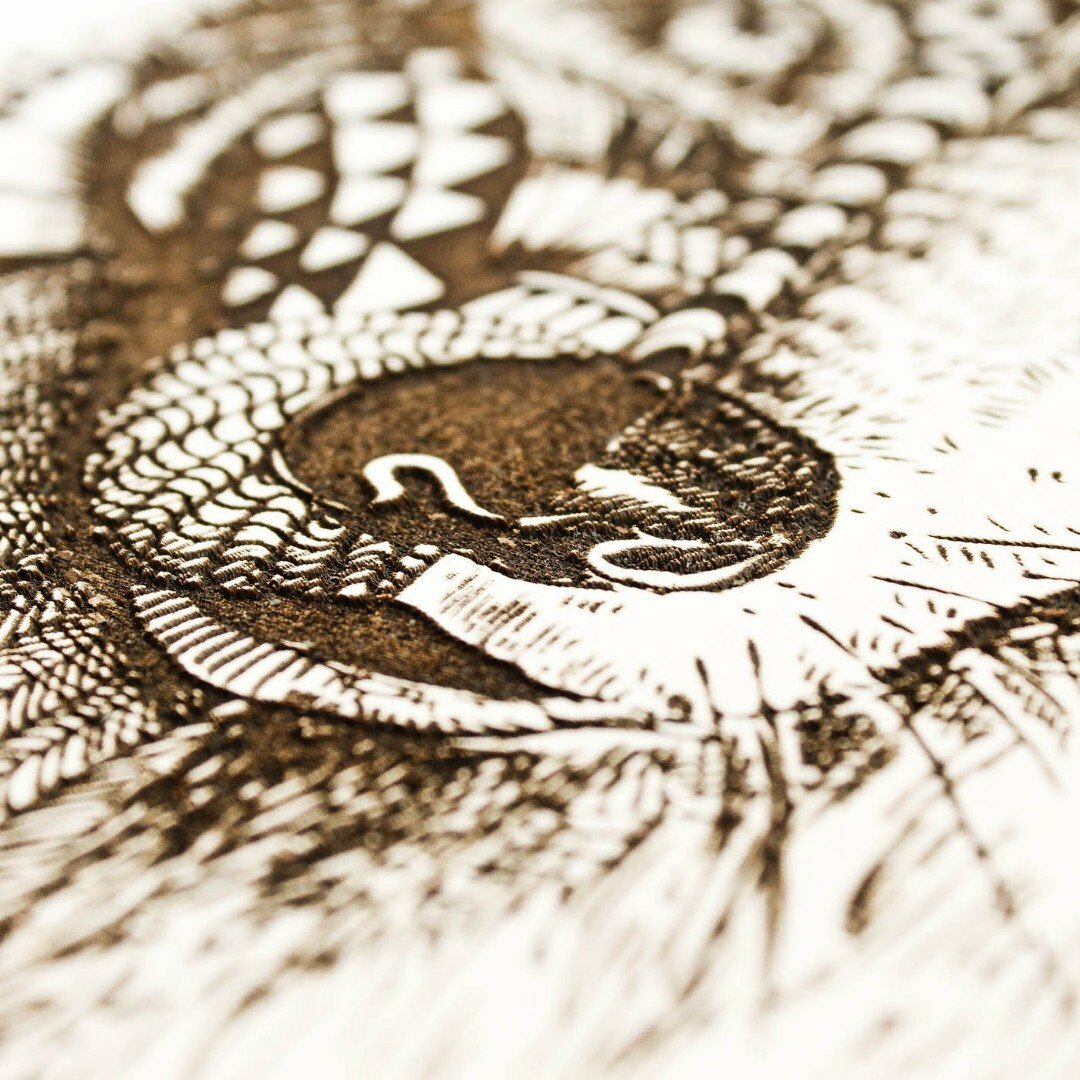 3D Wooden Engraved Wall Art - Wolf | White