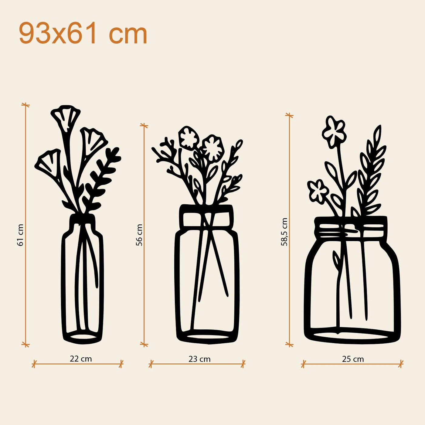 3D Wall Sticker Flowers | 93x61 cm