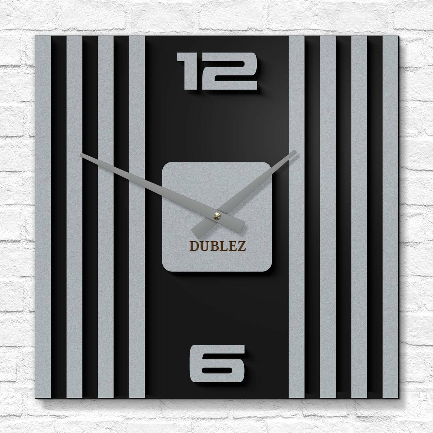 Luxury Wooden Clock - Slats | Silver