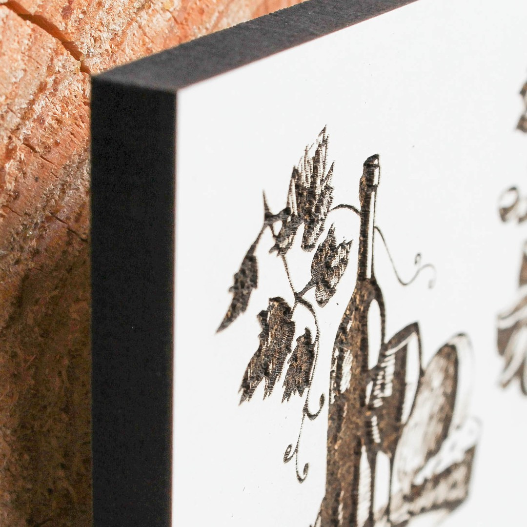 Wooden Wall Art - Mulled Wine | White