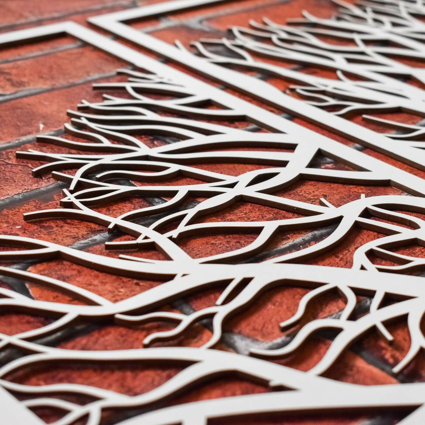 Multi-Part Picture on the Wall - Wooden Tree | White