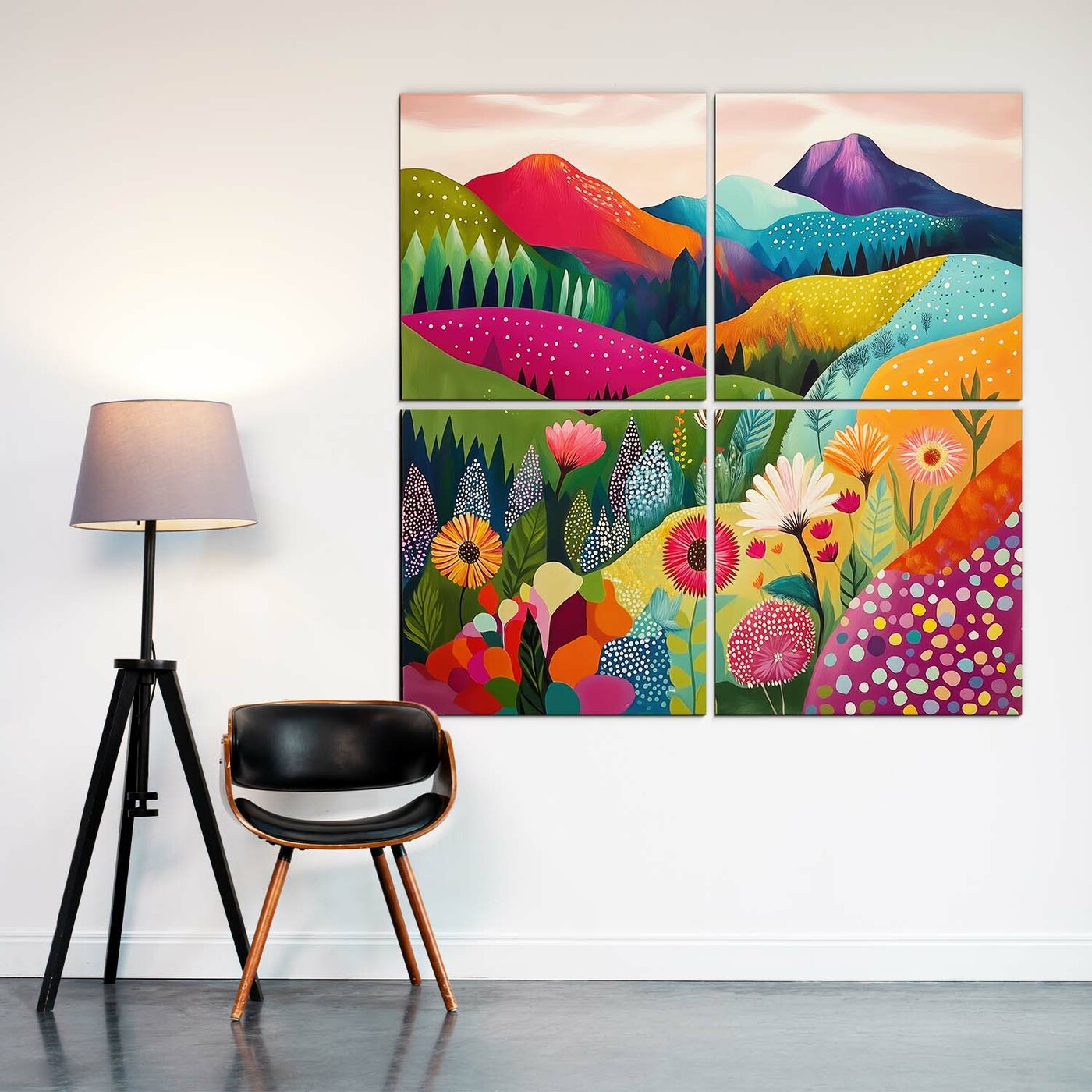 Wall Art - Colorful Landscape | 134x134 cm