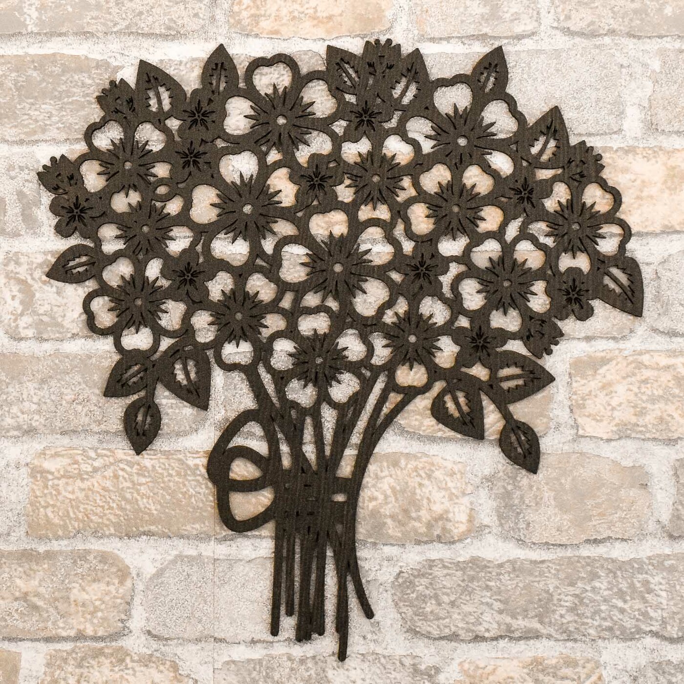 Decorative Sticker Made from Wood - Bouquet | Wenge