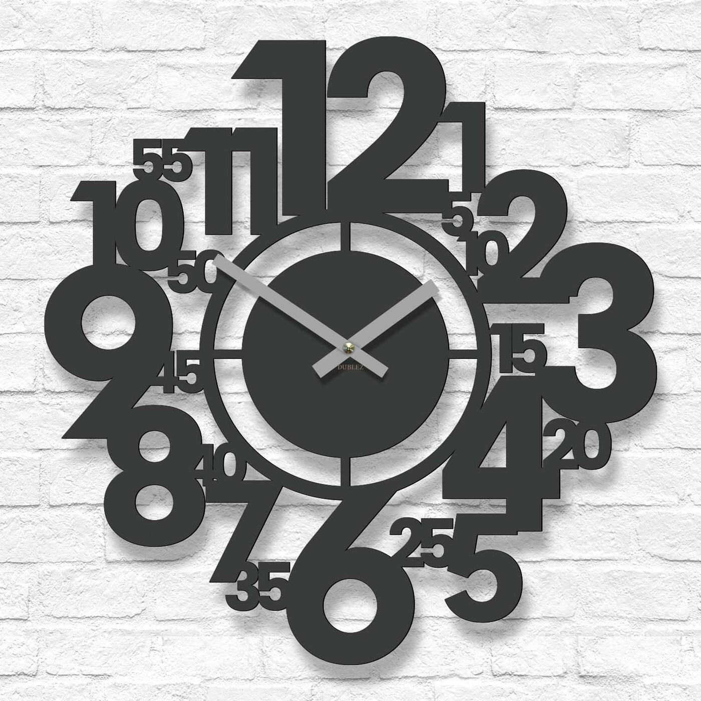 Stílusos mutatós falióra - Heures | Antracitszürke