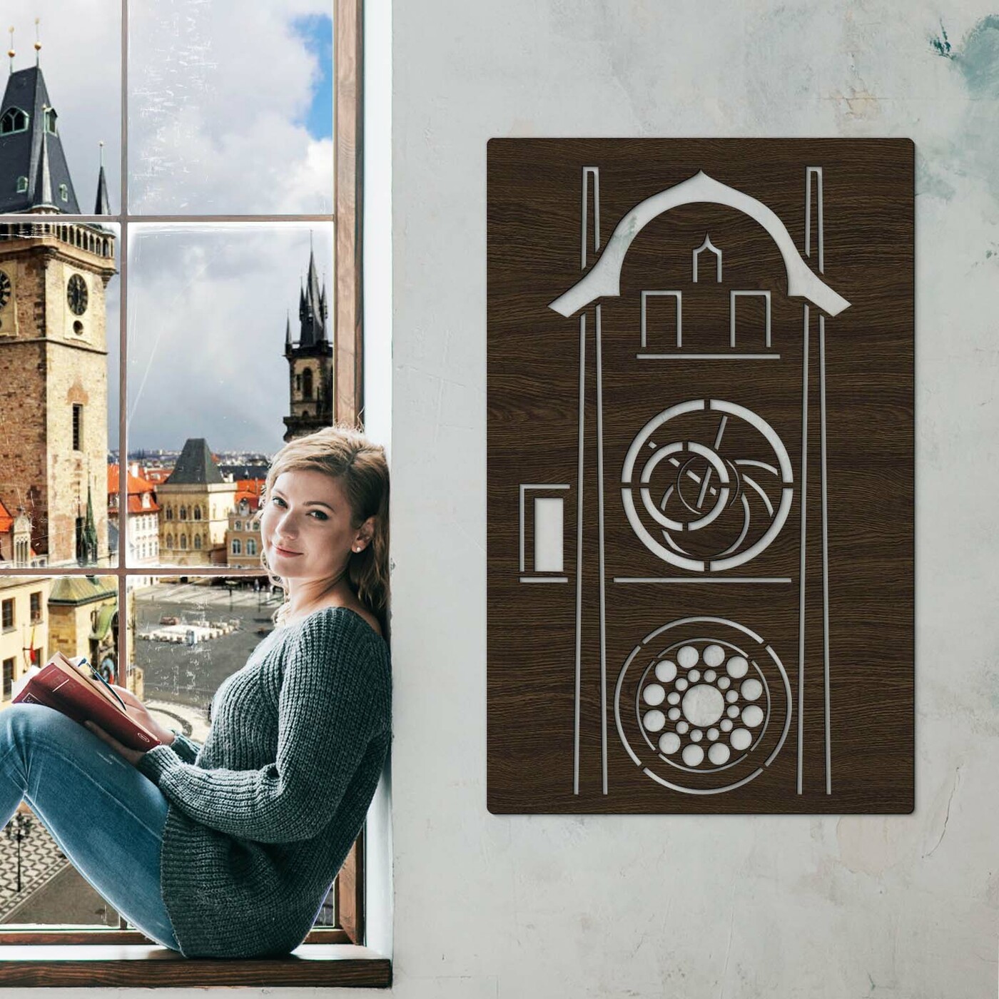 Wooden Picture - Astronomical Clock, Prague | Wenge