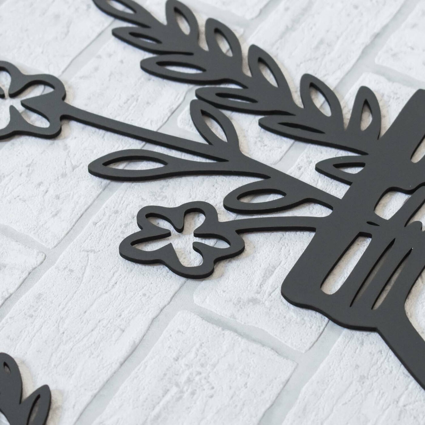 3D Wall Sticker Flowers | Anthracite Gray