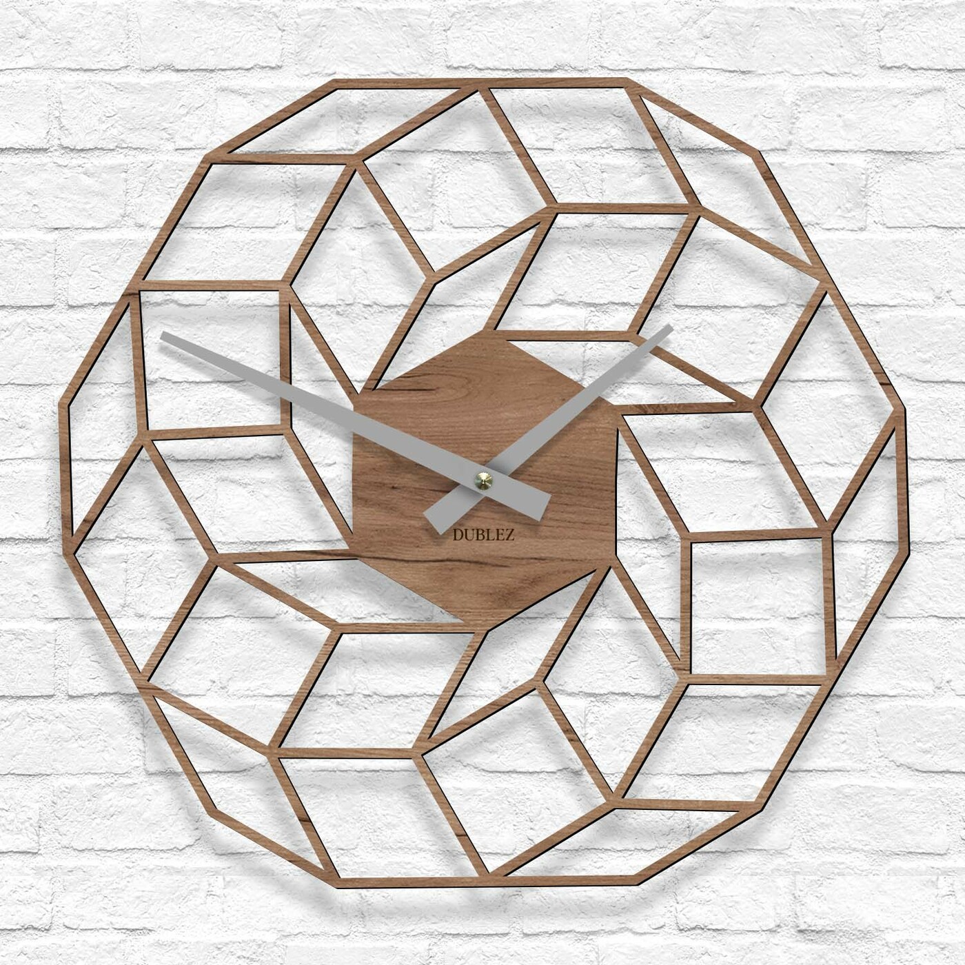 Large Modern Wall Clock - Vortexa | Tobacco Oak