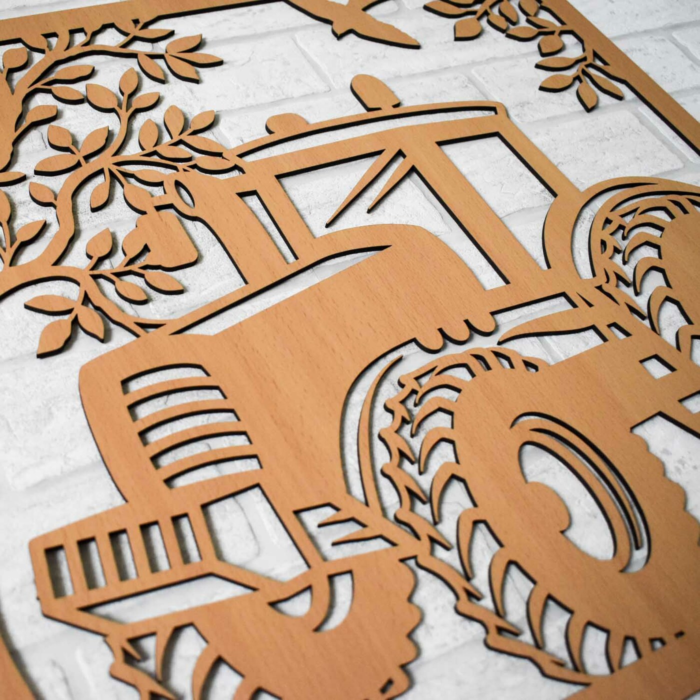 Wooden Wall Art - Tractor | Beech