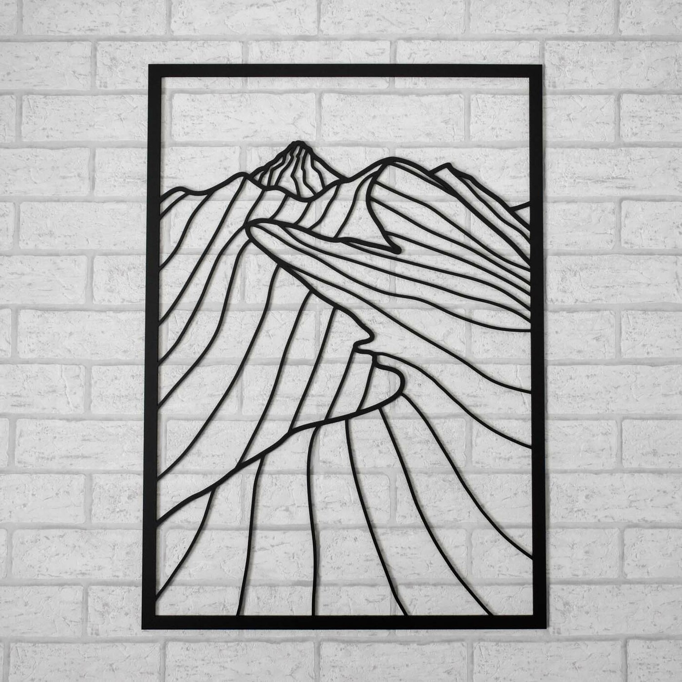 Wooden Wall Art - Mountain Range | Black