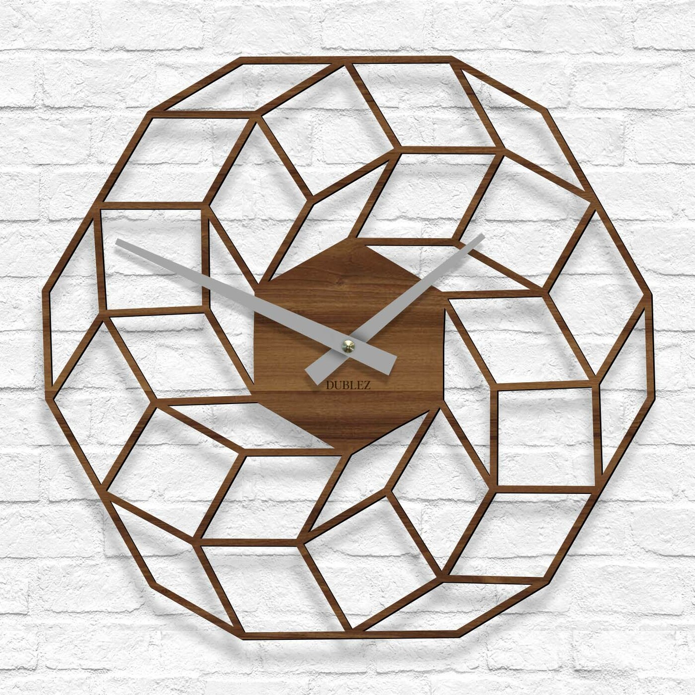 Large Modern Wall Clock - Vortexa | Walnut