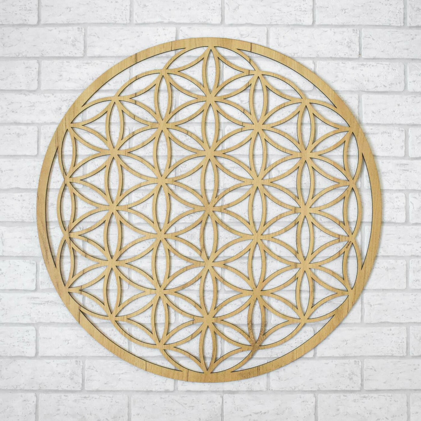 Wooden Sticker on the Wall - Flower of Life | Gold Craft Oak
