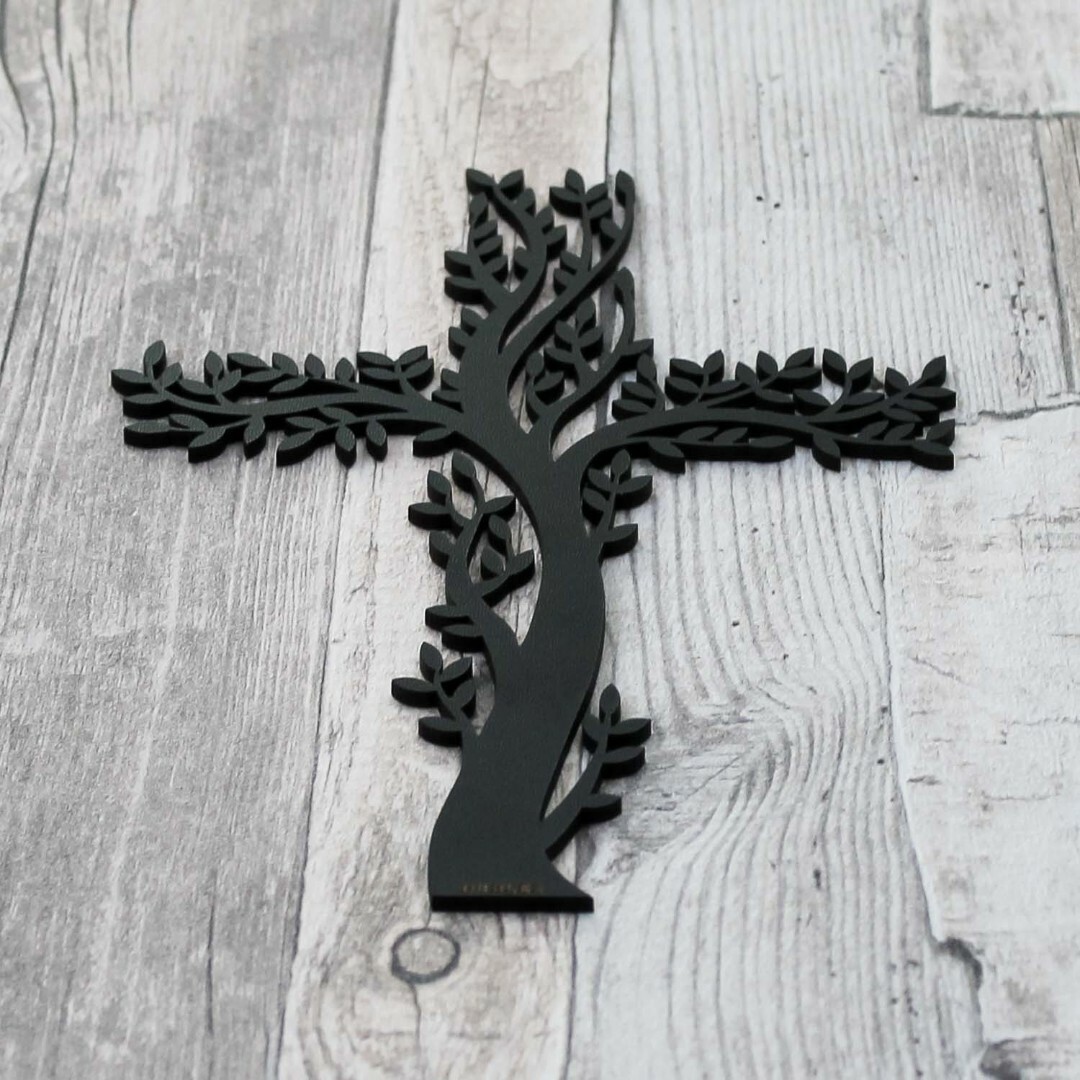 Wooden Cross on the Wall | Black