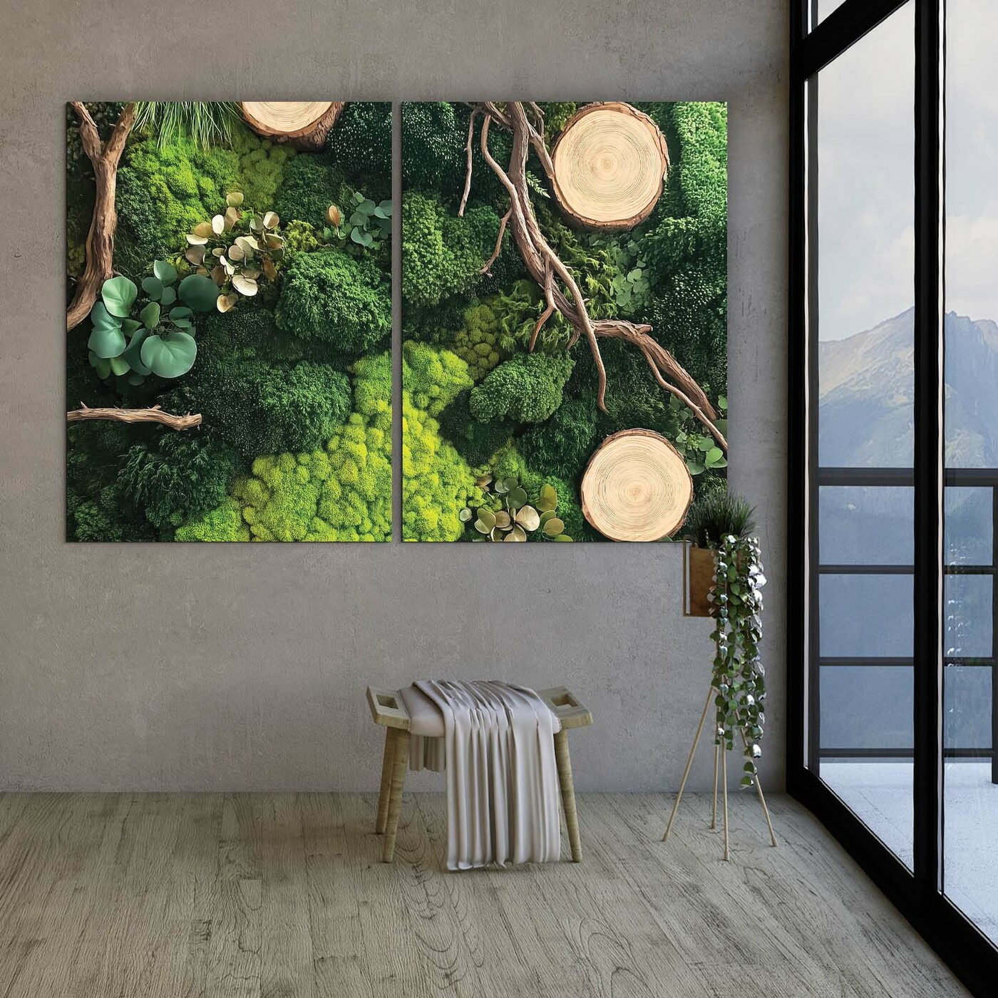 Green Wall Art - Oasis of Moss | 136x90 cm