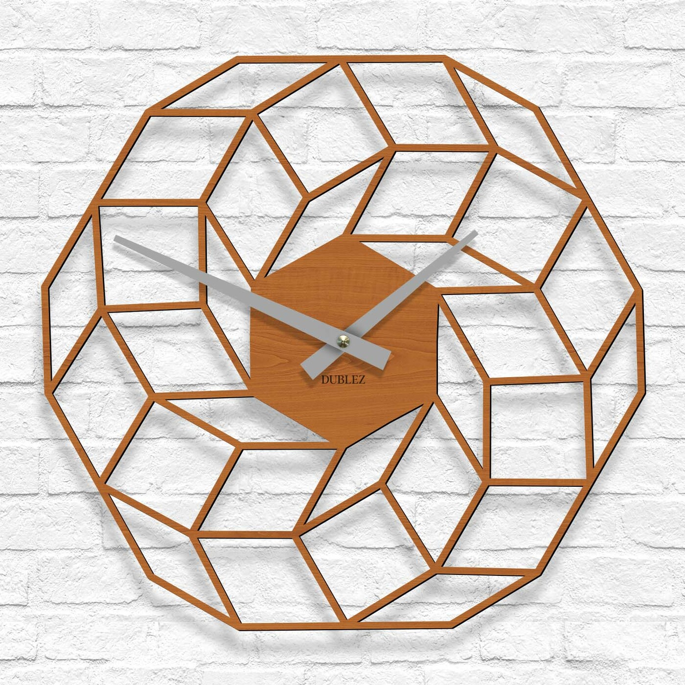 Large Modern Wall Clock - Vortexa | Cherry