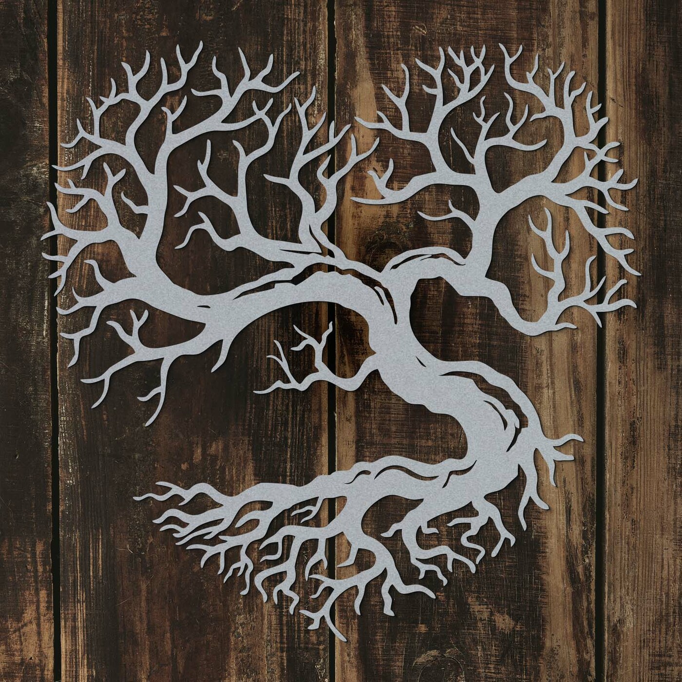 Wooden Picture of a Tree - Heart of Life | Silver