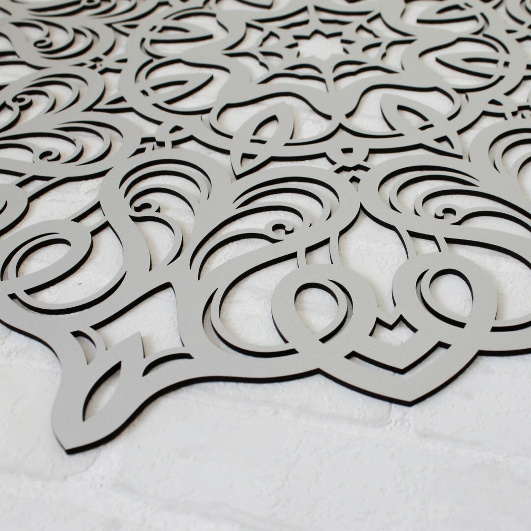 Geometric Mandala on the Wall | Silver