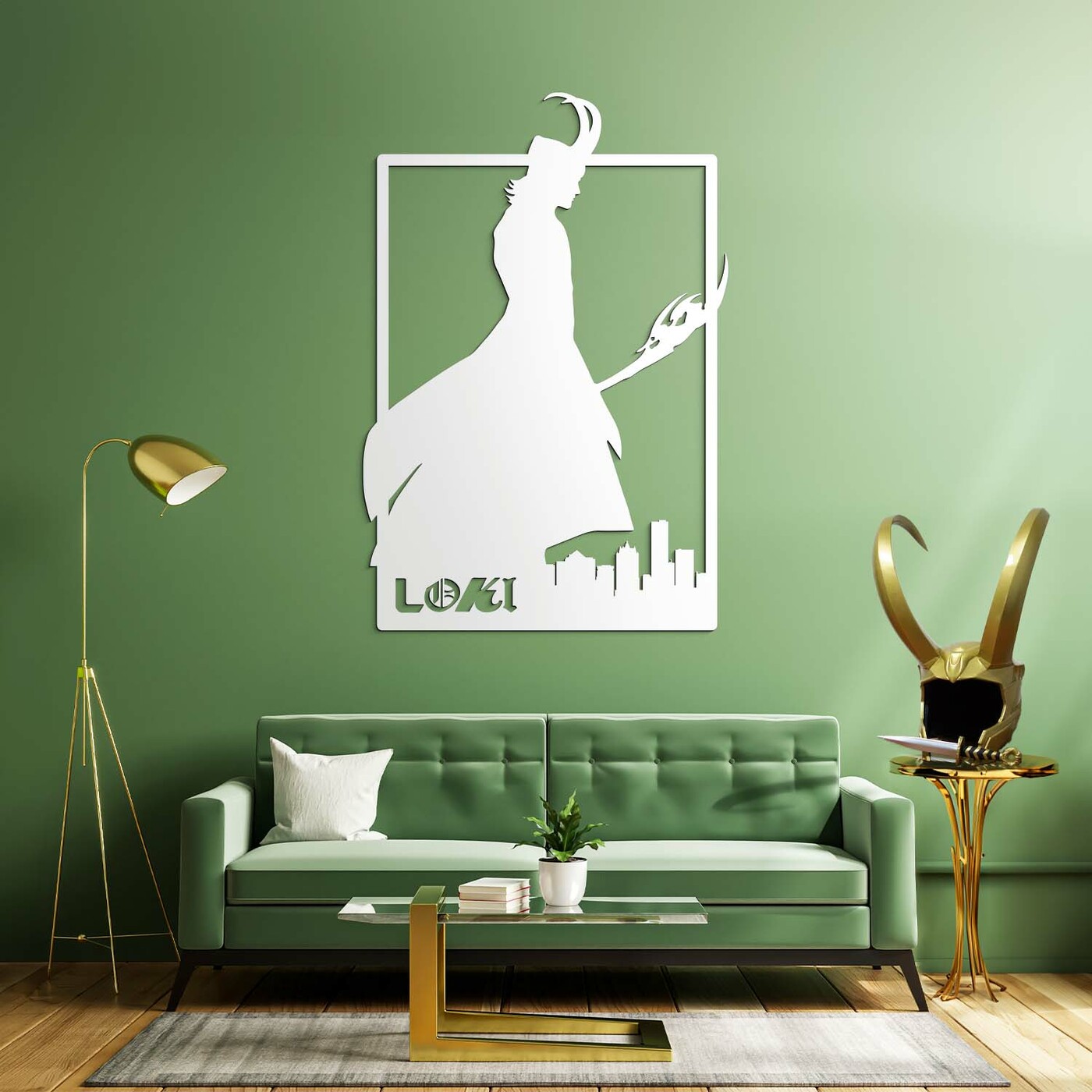 Wooden Wall Art - Loki by Marvel | White